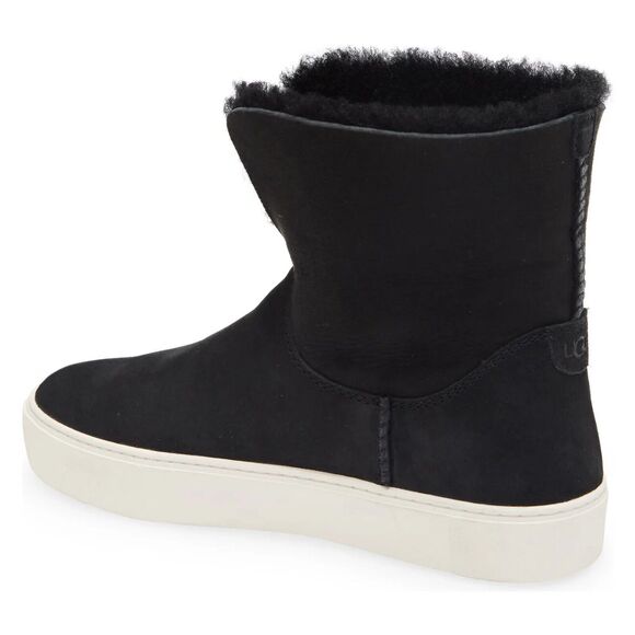 UGG Women Black Suede Lamb Fur Lined Lynus Pull-On Winter Ankle Booties Size 5 - Picture 4 of 6